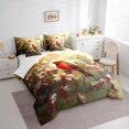 thumbnail image 3 of Feelyou Kawaii Robin Bird Twin Bedding Sets 7-Piece for Teen, Dreamy Cherry Blossoms Bedding Comforter Set, Rustic Farmhouse Animal Reversible Sheet Sets, Microfiber Bedroom Decor, 3 of 7