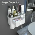 thumbnail image 2 of Toothbrush Holder for Bathroom Cups Toothbrush Holder Wall Mounted with Toothpaste Dispenser Large Capacity Tray Cosmetic Drawer Bathroom Storage & Bathroom Organizer, 2 of 8