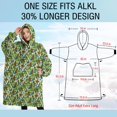 thumbnail image 4 of Oversized Wearable Blanket Hoodie,Green Bigfoot and Tree Pattern Sherpa Blanket Hoodie with Super Pockets,Super Warm Fuzzy Pullover for Women & Men, 4 of 6
