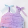 thumbnail image 3 of IBTOM CASTLE Toddler Baby Girls Boho Rainbow Tutu Floral Sequin Sleeveless Backless Ruffle Tulle Dress Princess Birthday Party Sundress 5-6 Years Purple Rainbow, 3 of 8