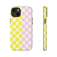 thumbnail image 2 of Pink White Yellow Checkered Tough iPhone 15 Case-iPhone Case-iPhone, 2 of 3