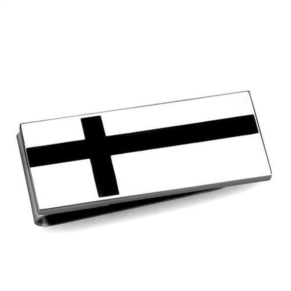 Men High Polished Stainless Steel Money Clip with No Stone in No Stone