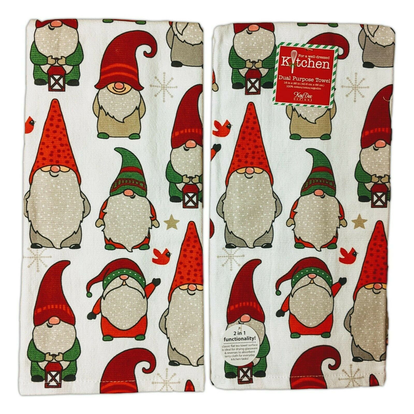 GNOME For The Holidays Christmas Kitchen Bundle 1 Pot Holder & 1 Towel 