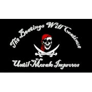 12 Jolly Roger Beating Will Continue Until Morale Improves 12''X18'' Stick Flags - Rough Tex 68D Nylon