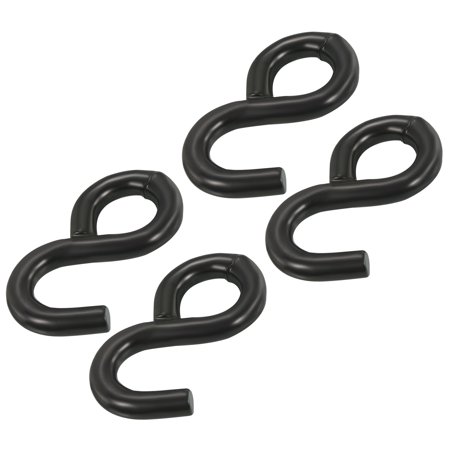 

25mm Pack of 4 S Shape Strap Hook High Load Black