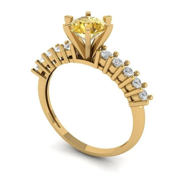 2.1ct Heart Cut Yellow Moissanite 14k White Gold Engraving Statement Bridal Wedding Designer Ring Size 9.25