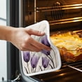 thumbnail image 3 of Purple Tulip Flower Pot Holders for Kitchen Heatproof Potholder, 3 Pack Aesthetics Farmhouse Floral Plant Hot Pads Multipurpose Oven Pads Cloth Potholders Trivet for Cooking Baking, 3 of 8