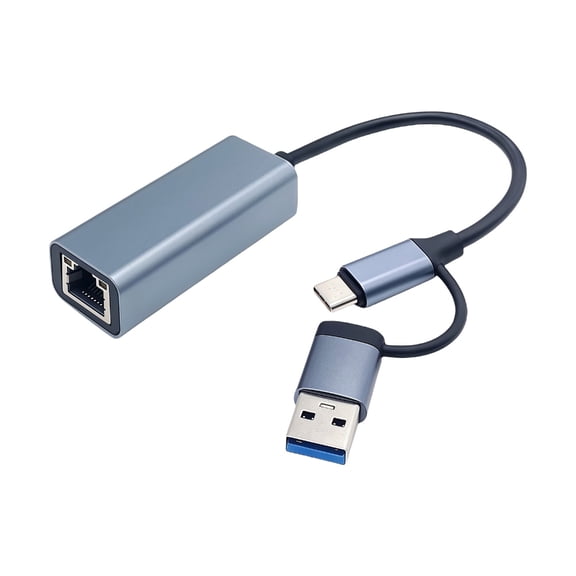 Aluminum USB C Ethernet Adapters 5000/2500/1000Mbps Fast Speed RJ45 Converters Plugs And Play For Laptop PC