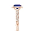 thumbnail image 3 of ANGARA Lab Grown 2 Ct Blue Sapphire Engagement Ring for Women in 14K Rose Gold (Size-9x7mm) | September Birthstone, Anniversary, Jewelry Gift for Women | Lab-Grown Blue Sapphire Ring, 3 of 8