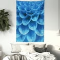 thumbnail image 4 of Blue Tapestry, Abstract Petals of Gerbera Flower with Water Drops Macro Close up Photography, Wall Hanging for Bedroom Living Room Dorm Decor, 60W X 80L Inches, Blue Light Blue, by Ambesonne, 4 of 5