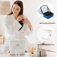 thumbnail image 5 of LED Lighted Mirror Travel Makeup Bag with 10X Magnifier, Adjustable Brightness & 3 Color Modes, Portable Cosmetic Case with Removable Dividers (Blue), 5 of 7