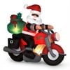 Santa Riding Motorcycle Airblown