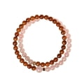thumbnail image 1 of Pulsera de cuarzo rosa para mujer con perlas de la suerte marrones, 1 of 1