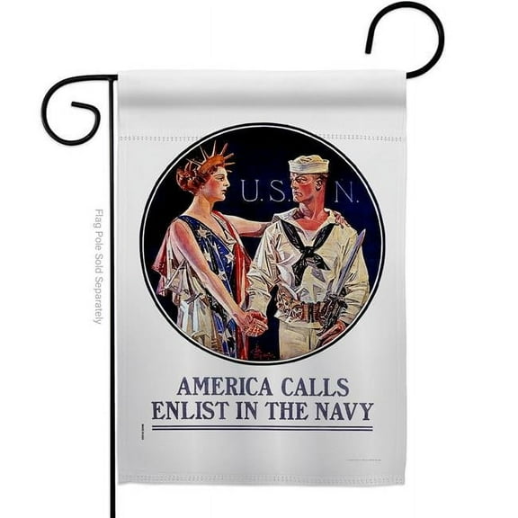 13 x 18.5 in. Enlist in the Navy Garden Flag with Armed Forces Double-Sided Decorative Vertical Flags House Decoration Banner Yard Gift