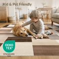 thumbnail image 4 of ODIKA 8'x10' Washable Area Rug Durable, Non-Slip Large Beige Abstract Interlocking Shapes Neutral Blocks Brushstroke for Living Room, Under Sectional, Family, 4 of 7