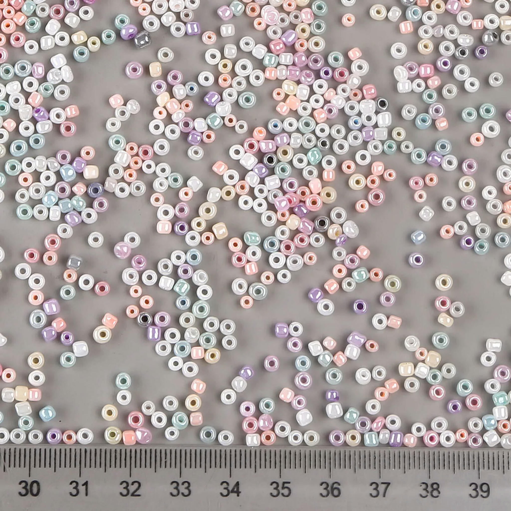 EOEMY 10000Pcs/Pound Tiny 3mm Round Glass Craft Beads Ceylon Smooth Loose Spacer Beads