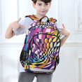 thumbnail image 6 of FORMRS Unisex School Backpack 17" Student Travel Bag with Laptop Compartment, Purple Wavy Plaid, 6 of 7