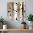 thumbnail image 6 of Brown Grey Wooden Wall Clock Silent Non Ticking, Abstract Neutral Textured Modern Minimalist Square Wall Clocks Battery Operated, Decor Clock for Home Office, Living Room, Kitchen, 12 Inch, 6 of 9