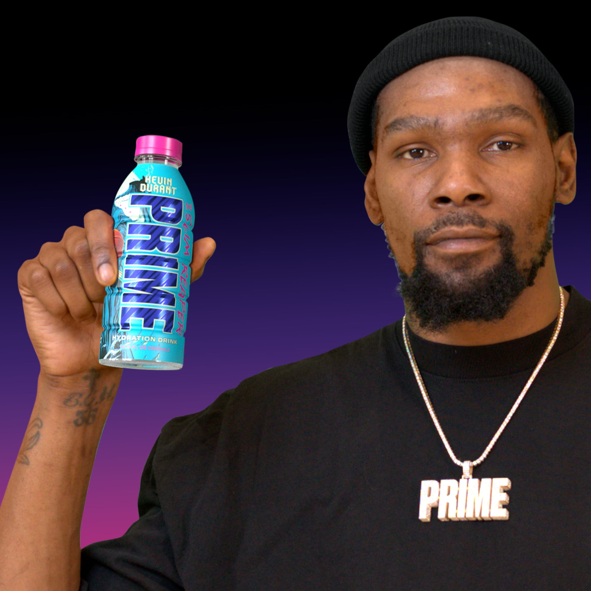 Prime Hydration Sports Drink, Kevin Durant, 16.9 fl oz, 12 Pack, Bottles
