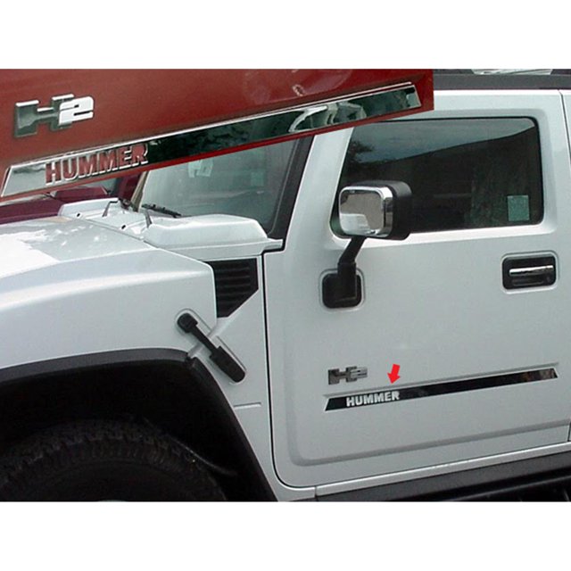 QAA 4 Piece Stainless Steel Side Molding Trim Kit for Hummer H2, Chrome