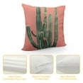 thumbnail image 4 of COMIO  Rustic Farmhouse Throw Pillow Covers Vintage Pink Color Green Cactus Tropical Summer Plants Pillow Case Cushion Cover Decorative Cushion Cover for Sofa Couch Chair, 4 of 5