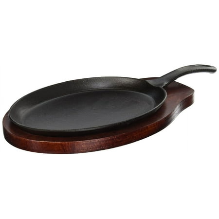 

2-Piece Cast-Iron Fajita Server Set Black Brown Medium