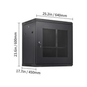 BENTISM 12U Wall Mount Network Server Rack Cabinet Enclosure 15.5'' Deep Door Lock