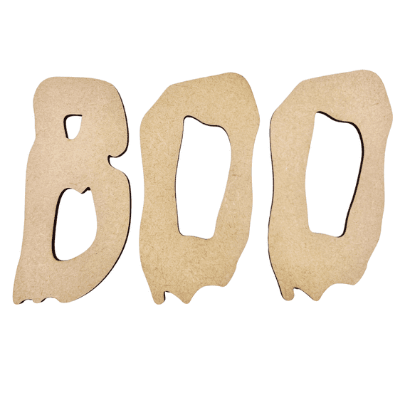 Krafty Supply Halloween Crafts Letters Boo| 1/8" MDF| Wood Crafts| Halloween Decor| Wood Letters 2"