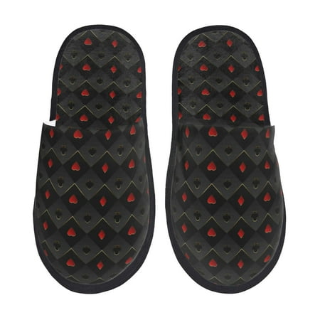

Sigee Red Poker for Cozy Furry Slippers Super Soft Indoor and Outdoor Use Non-Slip Sole Slip On House Slippers-Large