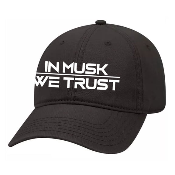 In Musk We Trust Elon Funny Men's Embroidered Twill Dad Hat Adjustable Baseball Cap, Black