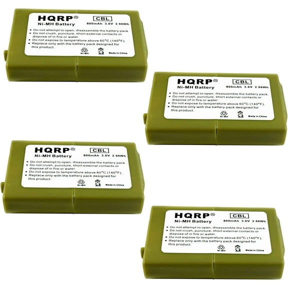 HQRP 4-Pack Cordless Phone Battery works with Panasonic HHR-P103 / HHRP103, HHR-P103A / HHRP103A, Type 25, KX-TCA158, KX-TCA158ES, KX-TD7680, KX-TD7685