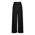 thumbnail image 6 of SHTXOZHI High Waisted Wide Leg Pants for Women Casual Knit Pants Palazzo Trousers with Pockets, 6 of 7