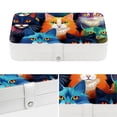 thumbnail image 4 of Cat Earring Organizer Jewelry Box Necklace Organizer PU Leather with Removable Compartment Portable, 4 of 6