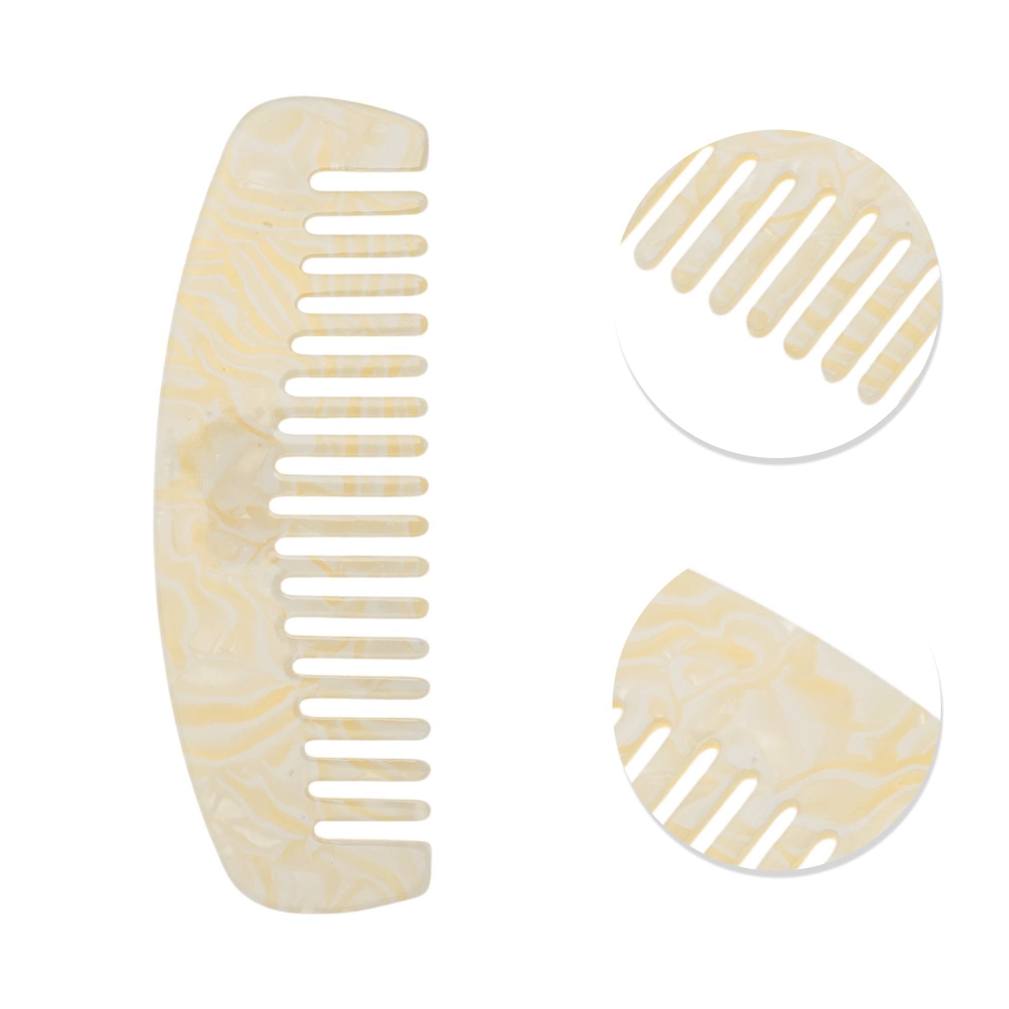 Unique Bargains 1 Pc Durable Marble Hair Comb Designed for All Hair Types Styles Beige