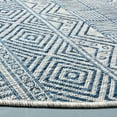 thumbnail image 3 of SAFAVIEH Courtyard Altan Geometric Indoor/Outdoor Area Rug, Grey/Navy, 5'3" x 5'3" Round, 3 of 6