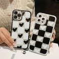 thumbnail image 5 of Designed for iPhone Case,Cute Grid Love Heart Pattern Silicone Camera Lens Protection Shockproof Cover Phone Case (iPhone 13 Pro,White), 5 of 5