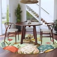 thumbnail image 3 of Round Rug 6Ft Washable Non-Slip, Easter Bunny Eggs Circle Area Rugs for Living Room Bedroom, Spring Tulip Flowers Leaves Rustic Green Indoor Floor Mats Carpet Runner for Home Decor Aesthetic, 3 of 8