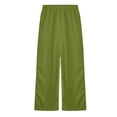 thumbnail image 3 of NAFUU Girls Pants Casual Wide Leg Elastic Waist Solid Color Trousers For Big Kids And Tweens Comfortable Everyday Bottoms Pants For Girls Sizes 5-6 Years, 3 of 5