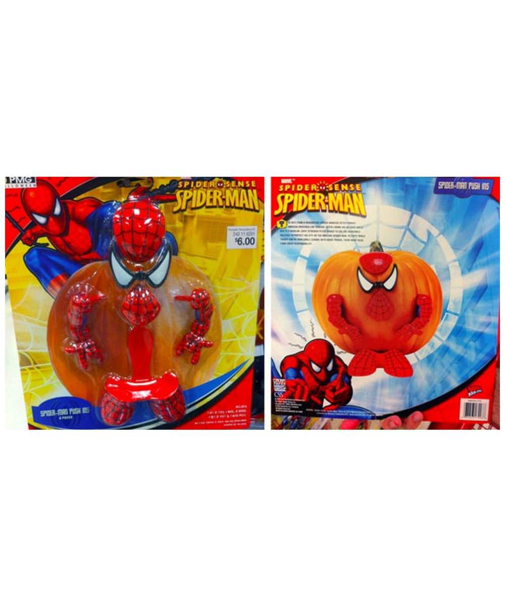 Spider Man Pumpkin Push in - Halloween Decoration - Walmart.com
