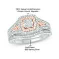 thumbnail image 4 of Cali Trove Two Tone Sterling Silver 3/8ct TDW Round Baguette White Diamonds Square Frame 2 Piece Bridal Ring Set, 4 of 7