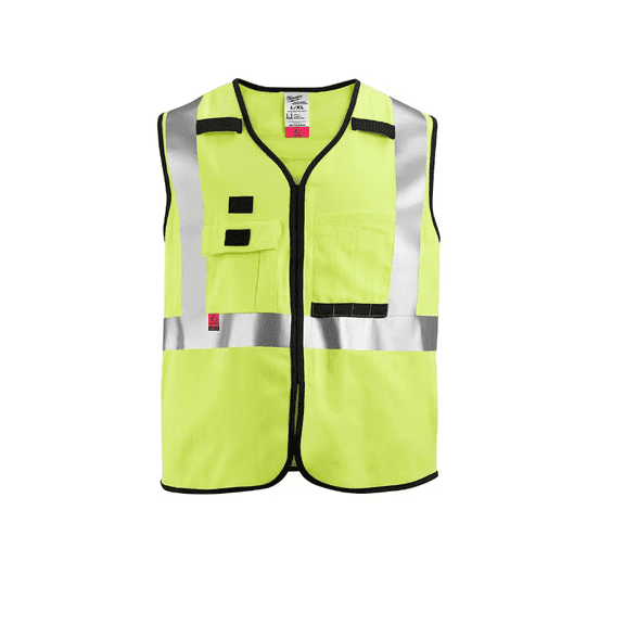 Milwaukee 48-73-5301 AR/FR Cat. 1 Class 2 High Visibility Yellow Safety Vest - S/M