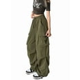 thumbnail image 3 of Pantalones Cargo para Mujer, Pantalones Casuales de Senderismo, Pantalones Holgados Y2K de Cintura Alta con Múltiples Bolsillos Verde S, 3 of 9