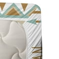 thumbnail image 3 of Ambesonne Ethnic Fitted & Top Sheet Set with Sham, Portrait, Chocolate White Teal, 3 of 4