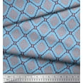 thumbnail image 3 of Soimoi Poly Georgette Fabric Flamingo & Moroccan Damask Print Fabric by Yard 52 Inch Wide, 3 of 3