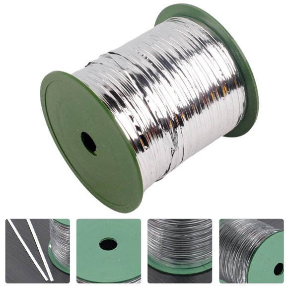 Phenofice 1 Roll Ribbons for Crafting Silver Christmas Ornaments Decorative Holiday Decorations