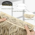 thumbnail image 3 of Invisible Wire Hair Extensions - 20 Inch Halo Hair Extensions Auburn Long Wavy Synthetic Hairpiece with Transparent Wire Adjustable Size, 4 Secure Clips for Women, 3 of 8