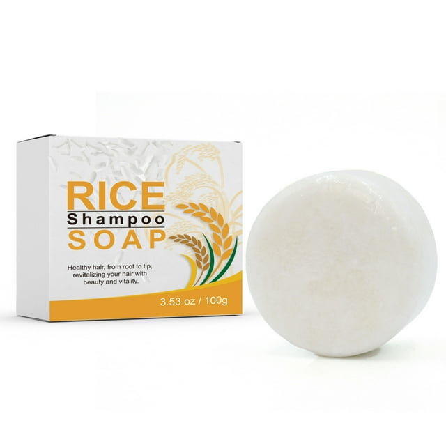 RKSTN A Soap Beauty & Personal Care Rice Shampoo Soap Natural Smoothly Shampoo and Conditioner Rice Fermented Oil Handmake Soap 100G