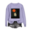 thumbnail image 4 of VKOYWKM Spooky Halloween Sweatshirt for Women Ghost Pumpkin Graphic Oversized Sweatshirt Crew Neck Long Sleeve Casual Fall Sweatshirt Holiday Party Pullover, 4 of 5