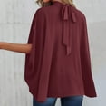 thumbnail image 7 of Womens Stand Neck Loose Sleeve Short Sleeve Summer Top Loose High And Low Hem Casual Large Shirt Top Spf Shirts for Women Long Sleeve Sun Protection Clothing Women, 7 of 7