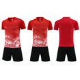 thumbnail image 6 of Kids Soccer Jersey Set for Boys Girls Training Uniform Youth Jerseys Ndbuld Children's Short Sleeve Top With Elastic Waist Shorts Sportswear And Soccer Set For Middle And Big Kids Red 2XS, 6 of 6
